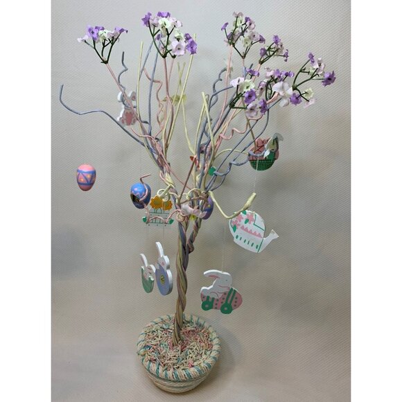 Easter-Themed Decorative Tree Multicolor Twisted Branches Flowers Ornaments 18" - Picture 4 of 15